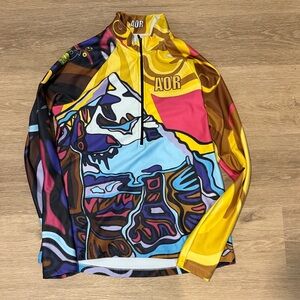 Colorful AOR Graphic Long Sleeve Top